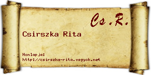 Csirszka Rita névjegykártya