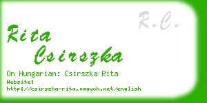 rita csirszka business card